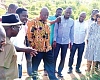 Officials being led on a tour of the Vea Irrigation Scheme
