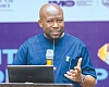 Senyo Hosi (left) speaking to  some guest at the event.  Picture: Della Russel Ocloo