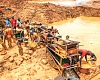 An illegal mining site