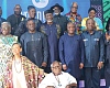 Felix Kwakye Ofosu (3rd from right), Minister of State in Charge of Government Communications, with Albert Dwumfour (right), President, Ghana Journalists Association, and the awardees at the World Press Freedom Day celebration. Picture: BENEDICT OBUOBI