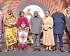Vice-President Prof. Naana Jane Opoku-Agyemang (3rd from left); Julius Debrah, Chief of Staff, Kwesi Afreh Biney (right), Director-General, SSNIT, and Nana Ansah Sasraku III (2nd from left), the Board Chairman of SSNIT, and other dignitaries at the launch of SSNIT’s 60th anniversary