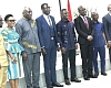 Prof. Ato Duncan (4th from left), Chief Executive Officer of the Centre of Awareness Research and Manufacturing Limited, with Kwabena Mintah Akandoh (5th from left), Minister of Health, and some board members after the ceremony. Picture: SAMUEL TEI ADANO