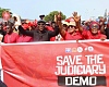 Protesters rally during the Save the Judiciary demonstration in Accra. Picture: ELVIS NII NOI DOWUONA 