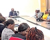 Prof. Ernest Kofi Davis (arrowed), Director-General, Ghana Education Service, addressing the media