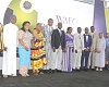 Haruna Iddrisu (6th from right), Minister of Education, with the award winners of WASSCE 2024 and some dignitaries. With them is David Nii Commey Ankrah (5th from right), a former student of Hope College and Overall Best Candidate in the WASSCE for School Candidates 2024. Picture: ESTHER ADJORKOR ADJEI