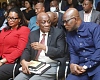 Seth Terkper (2nd from right), Presidential Advisor on Economy, conferring with Prof. Michael Kpessah-Whyte (right), Director-General, SIGA, at a meeting on performance contracts with some Specified Entities in Accra. With them is Millicent Atuguba (left), acting General Manager, SIGA.  Picture: SAMUEL TEI ADANO