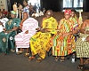 Nana Effah Opinamang III (2nd from right), Chief of Obomeng, and some traditional leaders at the ceremony. Picture: douglas anane-frimpong