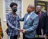Samuel Okudzeto Ablakwa (middle), Minister of Foreign Affairs, with Ghanaians volunteering to be evacuated from South Africa during his recent visit to South Africa
