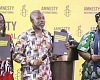 Francis Nyantakyi (middle), Board Chair of Amnesty International Ghana; Charity Batuure, Vice Chair, Amnesty International Ghana (right), and Hannah Osei, acting Country Director, AI-Ghana, launching the report