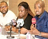 Godwin Edudzi Tameklo (right), acting Chief Executive Officer of the National Petroleum Authority,  addressing the media