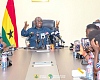 Eric Opoku (head of table), Agric Minister, addressing the media