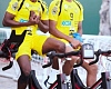 Gideon Mensah (right) training with teammate Ernest Nuamah at the team’s Cardiff base