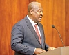 President John Dramani Mahama swearing in members of the National Development Planning Commission yesterday