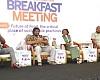 Prof. Kester Quist-Aphetsi (2nd from left), Chair, National Cyber  Intelligent and Cyber Defence Research Project, addressing the Graphic Business/Stanbic Bank breakfast meeting. Picture: ELVIS NII NOI DOWUONA 