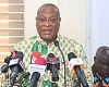 Alex Segbefia, Chairman, John Evans Atta Mills Memorial Heritage, addressing the press conference. Picture: ELVIS NII NOI DOWUONA 