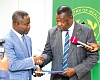 Prof. Agyeman Badu Akosa (right), a former Director- General, Ghana Health Service, and Chairman, Investigation Committee, presenting the report to Kwabena Mintah Akandoh, Minister of Health. Picture: ELVIS NII NOI DOWUONA 