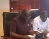  Dr Kabiru Tia Mahama (left), MP for Walewale speaking at the press conference
