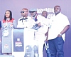 Frank Davis, Chairman of the Constitutional and Legal Committee of the NPP, with members of the committee presenting the motions at the 2025 National Delegates Conference at the University of Ghana Sports Stadium. Picture: SAMUEL TEI ADANO