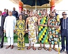 Vice-President Prof. Naana Jane Opoku-Agyemang (3rd from left) flanked by Alhaji Muntaka Mohammed-Mubarak (2nd from left), Minister for the Interior, and Odeneho Kwafo Akoto III, Paramount Chief of Akwamu Traditional Area, with some traditional rulers and dignitaries.