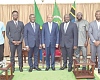 Joseph Siaw Agyepong (3rd from left) with  President Hussein Ali Mwinyi (middle) and other officials