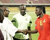 Mr Kofi Iddie Adams, Minister of Sports and Recreation boosts Black Stars' morale at training