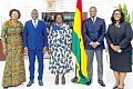 Prof. Naana Jane Opoku-Agyemang (middle ), Vice - President, Dr Dominic Akuritinga Ayine (2nd from the left), Attorney-General and Minister of Justice;  Dr Justice Srem-Sai (2nd from right), Deputy Minister, Ministry of Justice and Attorney-General, and other leaders during her working visit to the ministry in Accra