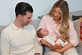 Grace Bell and Steven Powell with their baby son Hugo