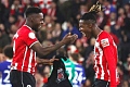 Nico Williams and Inaki Williams (left) delighted to return to the team