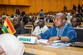 Samuel Okudzeto Ablakwa, Foreign Affairs Minister seated during the 48th Ordinary Session of the Executive Council of Ministers of Foreign Affairs at AU Headquarters in Addis Ababa, Ethiopia. 