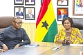 Prof. Naana Jane Opoku-Agyemang (right), Vice President, engaging  John Abdulai Jinapor, Minister of Energy and Green Transition, during her working visit to the ministry