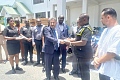 Mohammed Baakbaki, Lebanese Ambassador, handing over the keys to the vehicles to IGP Christian Tetteh Yohuno (2nd from right) while Mohammed Raii (right) looks on