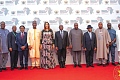 President John Mahama (6th from right) flanked by Joseph Nyuma Boakai (5th from right), President of the Republic of Liberia, and Julius Maada Bio (7th from left), President of the Republic of Sierra Leone, with other dignitaries after the event