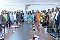 Elizabeth Ofosu-Adjare (middle), Minister of Trade, Agribusiness and Industry, with rubber industry stakeholders after the consultative meeting