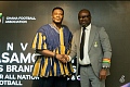 Asamoah Gyan with Mr Kurt Edwin Simeon-Okraku, GFA President