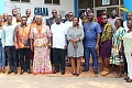 Albert Dwumfour (middle), GJA President, Gifty Afenyi Dadzie (5th from left), former GJA President, GJA executives and some stakeholders after the emergency meeting 