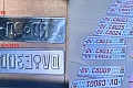 Left shows the difference between a genuine DV plate and a fake one displayed by the DVLA, while the right shows some of the counterfeit plates seized, including sample numbers 