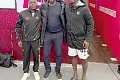 Coach Otto Addo (middle) with Edmund Baidoo and Jonas Adjei Adjetey (right)