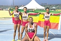 Against all odds and fuelled by fearless youthful energy, Ghana’s female 4x100m quartet (from left: Janet Darko Kwarteng, Gladys Boateng, Janet Mensah and Aishatu Jafer) won a stunning bronze meda yesterday
