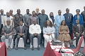 Dr Cassiel Ato Forson (seated 3rd from left), Minister of Finance­; Matilda Asante (2nd from right), Second Deputy Governor, Bank of Ghana; Kwadwo Twum Boafo (left), CEO, FIC; Elizabeth Yankah (3rd from right), Deputy National Security Coordinator, and representatives of GIABA­