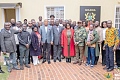 Samuel Okudzeto Ablakwa (middle), Minister of Foreign Affairs, with Ghanaians volunteering to be evacuated from South Africa during his recent visit to South Africa