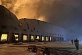 A fire broke out at a warehouse in the city of Yahotyn as a result of a Russian drone strike