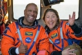 Victor Glover and Christina Koch pictured after the crew's successful return to Earth