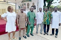 Frederick Anatsui (3rd from right), NDC Ward Coordinator of Adabraka Official Town; Benjamin Kotey (4th from right), Klottey Korle Constituency Chairman,  with other executives and participants in the event