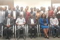 Prof. Denis Aheto (seated middle), acting Vice-Chancellor, UCC, with other departmental and faculty heads at the press conference 