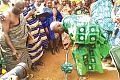 Osagyefo Oseadeeyo Agyemang Badu (with the pickaxe), President of the Bono Regional House of Chiefs, cutting the sod for the start of the project