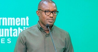 John Jinapor, Minister of Energy and Green Transition, speaking at the accountability series in Accra