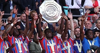 Crystal Palace celebrate winning the Community Shield for the first time