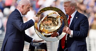 FIFA president Gianni Infantino and US President Donald Trump both played a starring role during the trophy presentation after the final