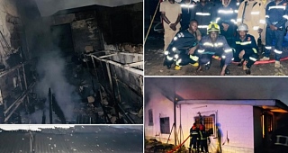PHOTOS: Fire Guts Korle Bu Medical Lab Offices; Adjacent buildings spared