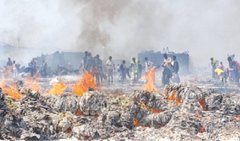 Fire destroyed the Kantamanto market on January 2, 2025